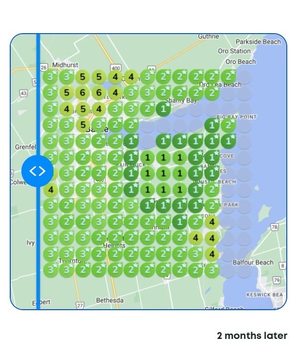 Local SEO heatmap with FlowPilot AI Google business profile optimization