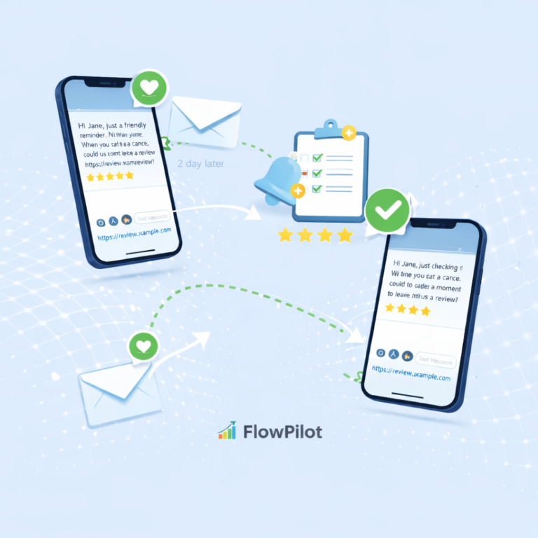 Automatic follow ups for customers who forget to leave a Google review