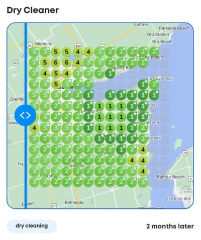 Dry cleaner local SEO heatmap success after 2 months